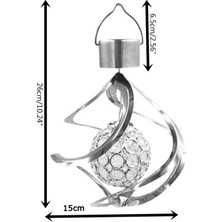 Gaman 2 Adet Dekoratif Bağ Bahçe Balkon Dış Mekan Solar Güneş Enerjili Dekoratif Rgb LED Işık Spiral Işık Rüzgar Gülü