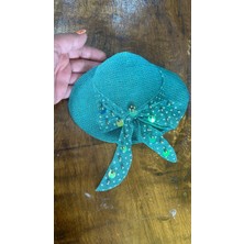 Gönülden Tasarım Pul Payetli Boncuklu Şapka Aplike Dikiş Aksesuarı 21X19 cm Göz Alıcı Işıltı