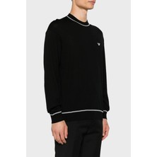 Emporio Armani % 100 Yünlü Bisiklet Yaka Kazak Erkek Kazak 6D1MXH 1mjlz F036