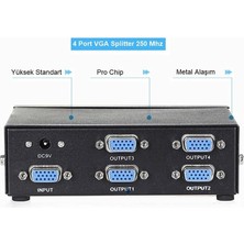 Yenilzd VGA Splitter 4 Port Çoğaltıcı 1x4 Port 250 Mhz