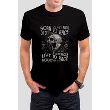 T-35 Born To Race Baskılı Siyah Unisex T-Shirt C955