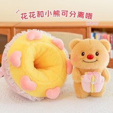 Luxix Tereyağı Ayı Peluş Oyuncak Buket Yastık Bebeğe Dönüşüyor (Yurt Dışından)
