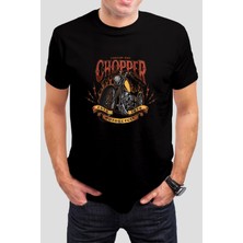 T-35 Chopper Baskılı Siyah Uisex T-Shirt C959