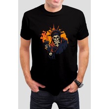 T-35 Kurukafa Baskılı Siyah Uisex T-Shirt C964