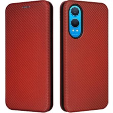 SZY Mall Oneplus Nord Ce4 Lite Kart Ekleme Manyetik Karbon Fiber Için Flip Case (Yurt Dışından)