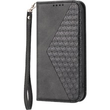 SZY Mall IPhone 12 Için Flip Case Cüzdan Standı Günlük Kullanım Eşkenar Dörtgen Şekli El Kayışı (Yurt Dışından)