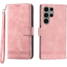 SZY Mall Samsung Galaxy S23 Ultra Bileklik Manyetik Kapatma Nakit Için Flip Case (Yurt Dışından)