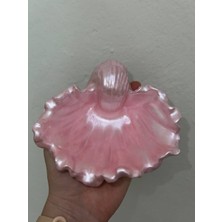Love Candle Dekor Parlak Pembe İstiridye Takı Tabağı
