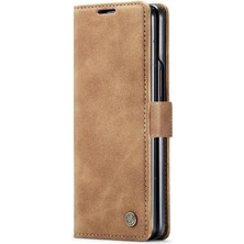 SZY Mall Samsung Galaxy Z Için Flip Case Fold 6 5g Kılıf Kart Yuvası Kickstand Manyetik (Yurt Dışından)