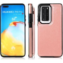 SZY Mall Cüzdan Kılıf Için Huawei P40 Pro Çift Manyetik Toka Kart Yuvaları Pu ile (Yurt Dışından)