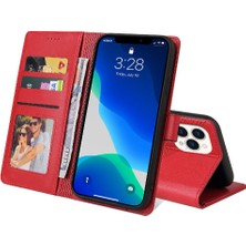 SZY Mall Iphone 14 Için Flip Case Pro Premium Deri Iki Kart Yuvaları Prim (Yurt Dışından)