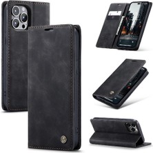 SZY Mall Iphone 14 Için Flip Case Pro Max Vintage Pu Deri Cüzdan Manyetik Kapatma (Yurt Dışından)