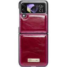 SZY Mall Samsung Galaxy Z Flip 4 Için Flip Case 5g Kickstand Kart Tutucu Retro (Yurt Dışından)