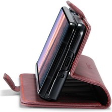 SZY Mall Samsung Galaxy Z Için Flip Case Fold 6 5g Kılıf Kart Yuvası Kickstand Manyetik (Yurt Dışından)