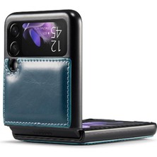 SZY Mall Samsung Galaxy Z Flip Case 3 5g Çılgın At Pu Deri Kart (Yurt Dışından)