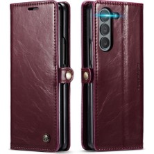 SZY Mall Samsung Galaxy Z Için Flip Case Fold 6 5g Retro Cüzdan Kapak Çılgın At (Yurt Dışından)