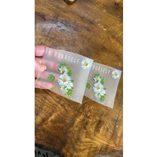 Gönülden Tasarım 2 Adet Ütü Ile Yapışan Çiçekli Transfer Baskı Arma Tişört Baskı