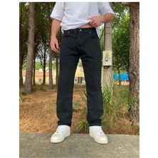 Oray Store Yıkamalı Siyah Baggy Pantolon Erkek Günlük Kullanım İçin Orta Kalınlık Denim