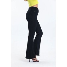 ByCukurovaFrango Serialof Siyah Flare Ispanyol Paça Jeans Solmaz Siyah Ispanyol Jeans Yüksek Bel Kot 2024