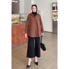 Tek Cep Detaylı Oversize Gömlek