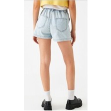 Butik Karaca Baggy Denim  Yazlık Şort Sönnet Patch Pocket Jasns Shorts In Light Indigo Kot