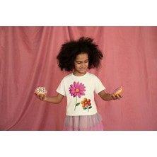 Bubuga Kız Çocuk Pamuk 2'Li Çiçek Baskılı Kısa Kol Tshirt