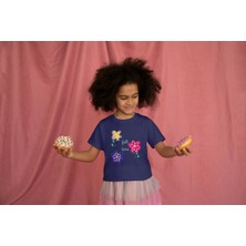 Bubuga Kız Çocuk Pamuk Fall Time Baskılı Kısa Kol Tshirt