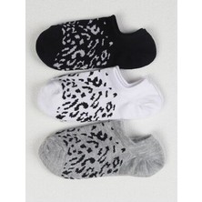Black Arden Socks Yazlık Leopar Desenli  Babet Çorap  5'li