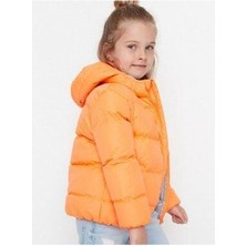 Önder Moda Çocuk Su ve Rüzgar Geçirmez Kapüşonlu Coat Şişme Mont_oranj