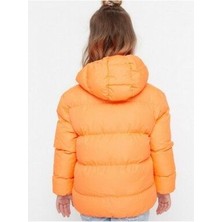 Önder Moda Çocuk Su ve Rüzgar Geçirmez Kapüşonlu Coat Şişme Mont_oranj
