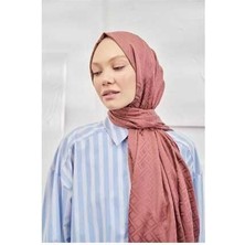 Armanda Soğan Kabuğu Geometrik Desen Italyan Jakar Şal