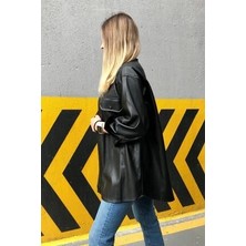 Oversize Deri Gömlek