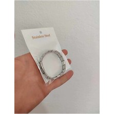 Asel Jewellery Italyan Charm Gümüş Esnek Çelik Bileklik (Üzeri Yazılıdır)