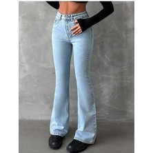 Livik Kar Yıkama Ispanyol Paça Yüksek Bel Jeans