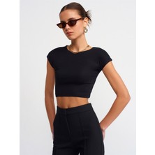 Dilvin 30528 Dilvin Crop Top Pamuk ve Modal Karışımlı