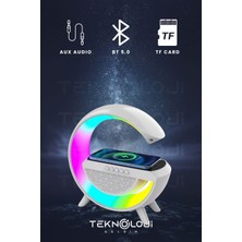 Teknoloji Gelsin Akıllı Gece Lambası Speaker Bluetooth Hoparlör Kablosuz Şarj Rgb Masa Lambası Yatak Odası Dekor 3in1