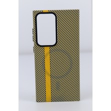 MerciTech Mercitech- SAM-S23 Ultra Carbon Yellow Telefon Kılıfı