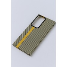 MerciTech Mercitech- SAM-S23 Ultra Carbon Yellow Telefon Kılıfı