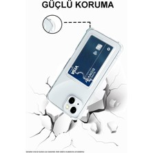 Case World Caseworld Samsung Galaxy S21 Plus Kapak Kamera Korumalı Kartlıklı Darbe Emici Özellikli Şeffaf Silikon Kılıf