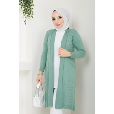 Pamuk Butik Kadın Cepli Salaş Hırka Acıkahve -PMK273