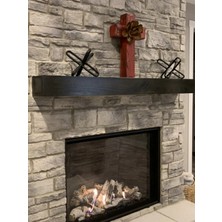 Yggdrasil Home Decor Dekoratif Doğal Ahşap  Şömine Üstü Raf (Gizli Aparatlı Raf)