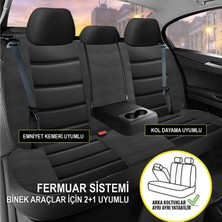Bonove Peugeot 5008 Uyumlu Lüks Oto,araba Tay Tüyü Koltuk Kılıfı Siyah