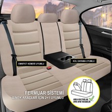 Bonove Ford Focus Uyumlu Lüks Oto,araba Deri Koltuk Kılıfı Bej