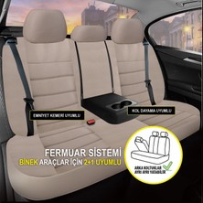 Bonove Skoda Scala  Uyumlu Lüks Oto,araba Tay Tüyü Koltuk Kılıfı Bej