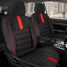 Bonove Honda Cıvıc  Uyumlu Lüks Oto,araba Tay Tüyü Koltuk Kılıfı Kırmızı Detay