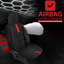 Bonove Honda Jazz Uyumlu Lüks Oto,araba Tay Tüyü Koltuk Kılıfı Kırmızı Detay
