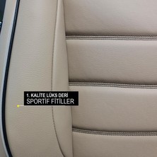 Bonove Volkswagen Passat cc Uyumlu Lüks Oto,araba Deri Koltuk Kılıfı Bej