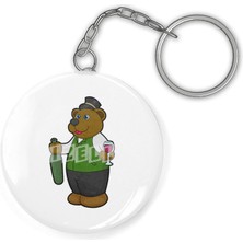 Fizello Bear With Wine Glass & Wine Bottle Anahtarlık