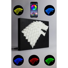 Domini Game Of Thrones - Rgb Led Işıklı 3 Boyutlu Tabela - 20 cm   x  15 cm   x  2 cm  (Bluetooth Kontrollü)