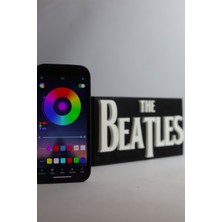 Domini The Beatles - Rgb Led Işıklı 3 Boyutlu Tabela - 20 cm   x  10 cm   x  2 cm  (Bluetooth Kontrollü)